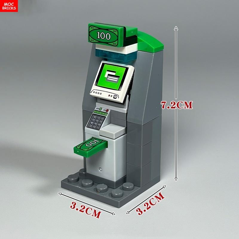 MOC Bricks ATM Dynamite Dollor Coin Bag Money Delivery Treasure Building Blocks Educational Assembled Parts Toys For Kids Gift