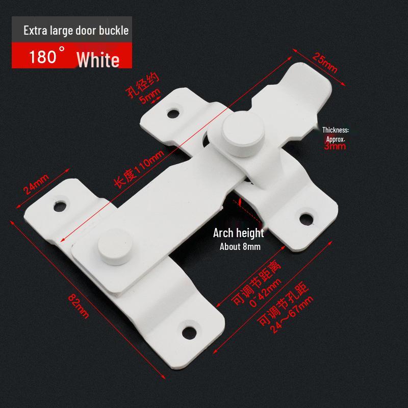 Нержавеющая сталь 90° Задвижка-шпингалет для раздвижных дверей для ванной комнаты и окон