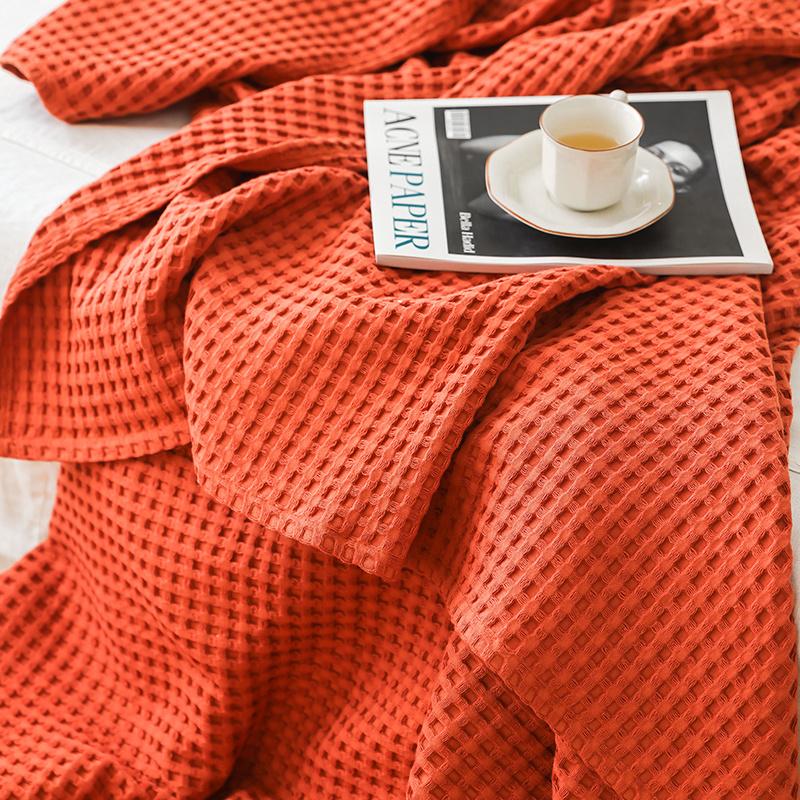 Летнее 3D вафельное покрывало из чистого хлопка, тонкое стеганое покрывало, вязаное покрывало для дома, отеля, покрывало для дивана, пледы
