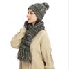 Winter Hat New Knitted Wool Colored Hat Thickened Scarf Touch Screen Gloves Three-piece Set