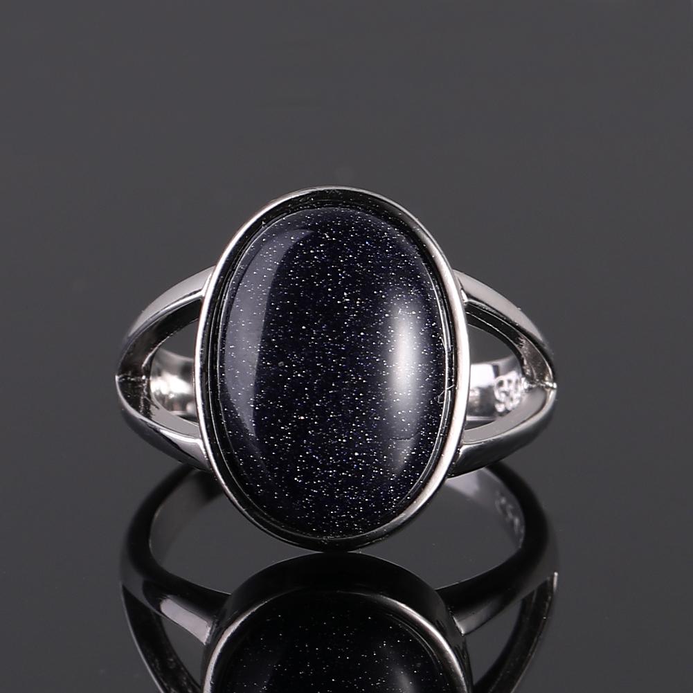 Серебряное кольцо S925 для женщин Овальное Круглое Каплевидное Натуральный Синий Песчаник Кольцо Подарок В форме Солнца Ретро Роскошное Тонкое Ювелирное изделие