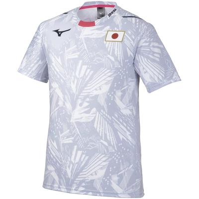 Mizuno Реплика футболки для болельщиков сборной Японии с логотипом Japan, унисекс, доступен юниорский размер, белый, размер 150/юниорский, 32MA0505