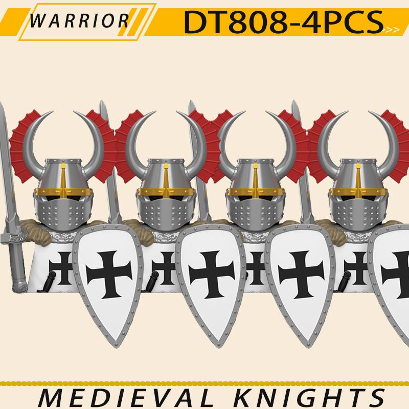 Medieval Military Jerusalem Tripoli Knight Building Blocks Castle Lionheart Hospital Teutonic Soldier Figures Warrior Bricks Toy