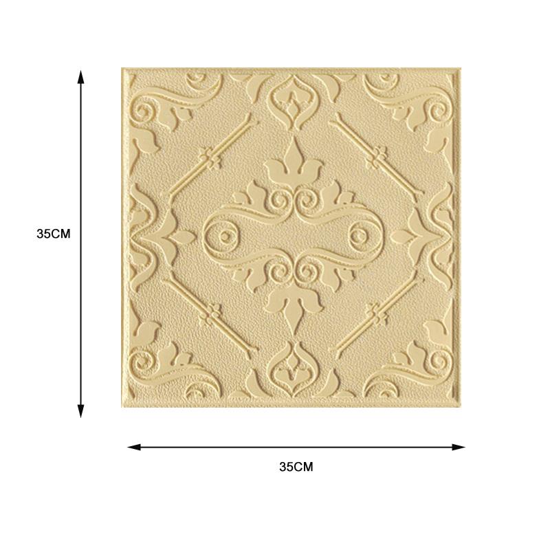 10 Pcs Self Adhesive 3D Panel Moisture Resistant Wall Stickers for Bedroom Living Room Bathroom Kitchen Wall Decor