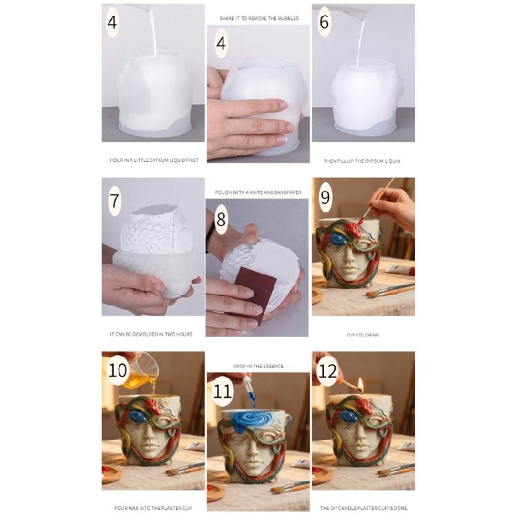 Artisanal Gorgon Designs Silicone Mould Craft Customes Decorations Plant Pots Jewelry Organizers Home Art Creation