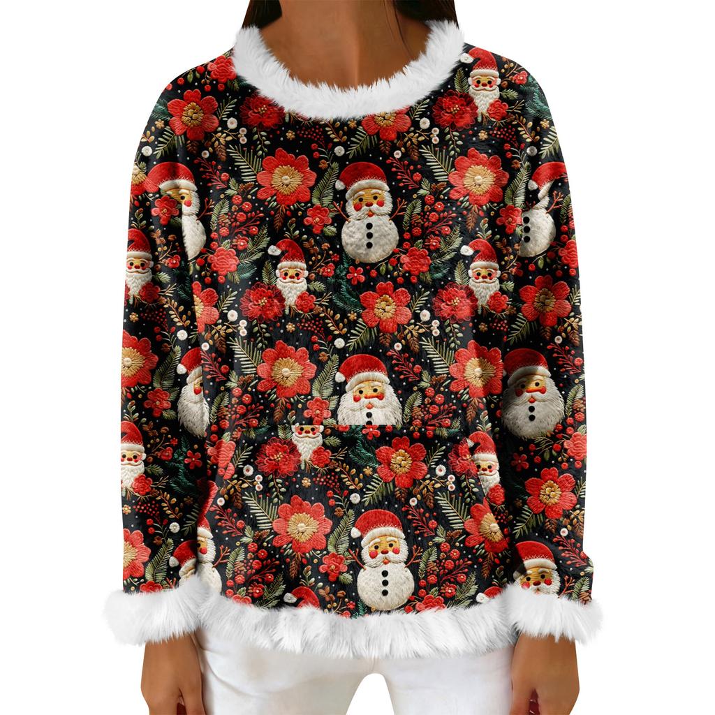 Женский повседневный флисовый свитшот с длинными рукавами и круглым вырезом, удобный, свободного кроя, легкий, фланелевый свитшот для женщин