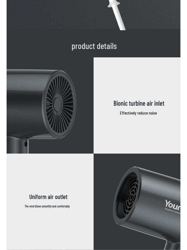 Фен для волос Yongri Hammer-Shaped, высокая мощность, регулируемый горячий/холодный поток воздуха