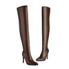 Krazing Pot PU Autumn Winter Shoes Stiletto High Heels Super Size Sexy Stovepipe Boots Pointed Toe Keep Warm Slip On Over-the-knee Boots