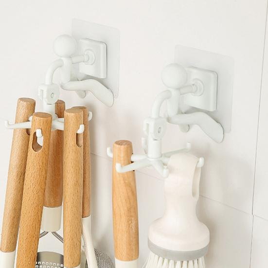 1 комплект подвесного крючка, настенный вращающийся крючок для вешалки с 6 крючками, самоклеящийся крючок для хранения без перфорации для кухни, ванной комнаты