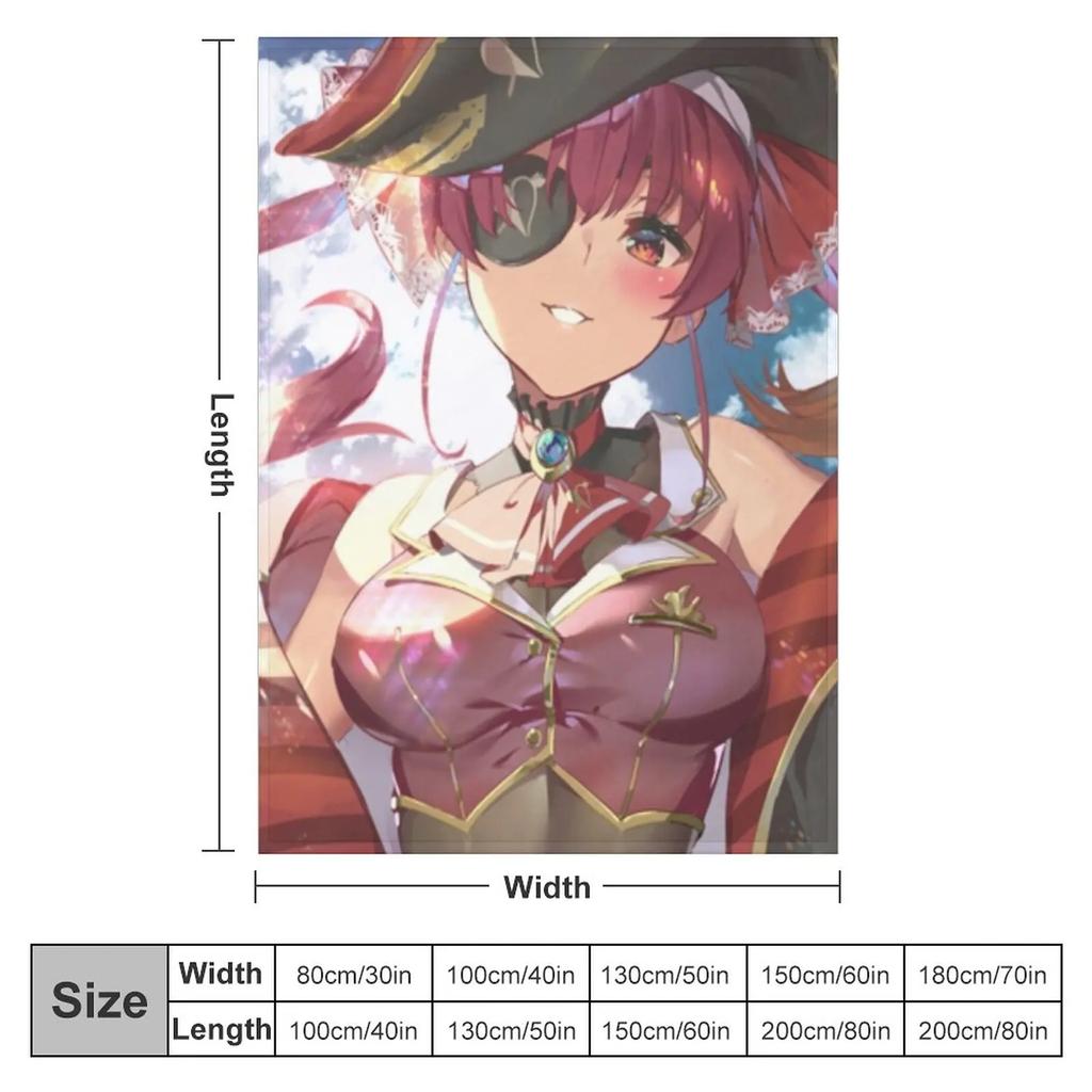 Houshou Marine Wearing Pirate Suits Throw Blanket Blanket Fluffy Hairy Blanket manga