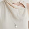 Halden Polka Dots Pendant Over Chain Necklace (N013_silver)