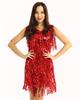Женское мини платье с бахромой, для латинских танцев