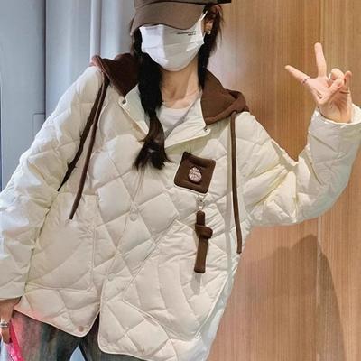 Новая женская легкая пуховая куртка-ромб из двух частей в осенне-зимнем стиле, куртка в стиле колледжа