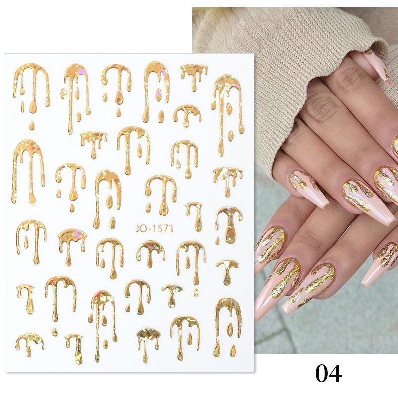 1 шт. 3D капли воды лазерная флуоресценция наклейки для ногтей наклейки для ногтей маникюр украшения YSL