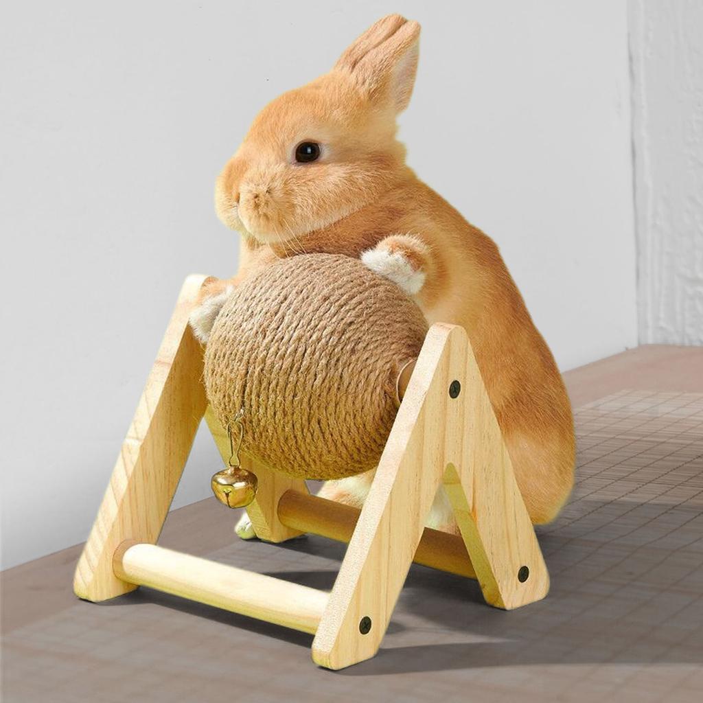 Rabbit Toys Grinding Claw Ball Sisal Hemp Wear and Bite Resistant Stable Anti Overturning Little Pet Puzzle Toy Rabbit