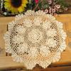 Placemat Table Mat Retro Hollow Round Doilies Home Kitchen Living Room