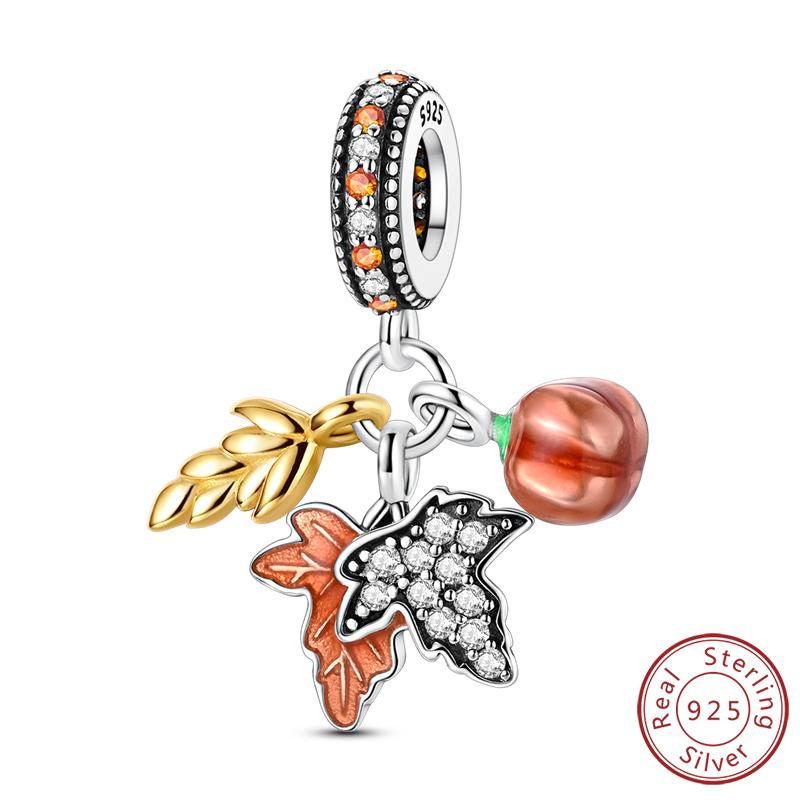 Оригинальные медные шармы, бусины, подвески, кленовый лист, белка, бабочка, кошка, бусины, подходят для браслетов, женское ювелирное украшение, аксессуар