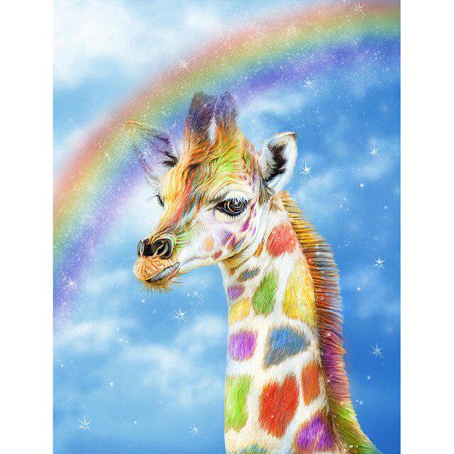 DIY Giraffe 5D Diamond Painting Cross Stitch Full Round Drill Daimond Embroidery Rhinestone