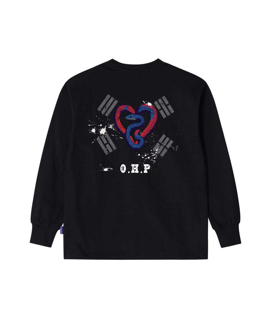 OHP Ohpxaidaeve Btaegeuk Змея Футболка с длинным рукавом и круглым вырезом