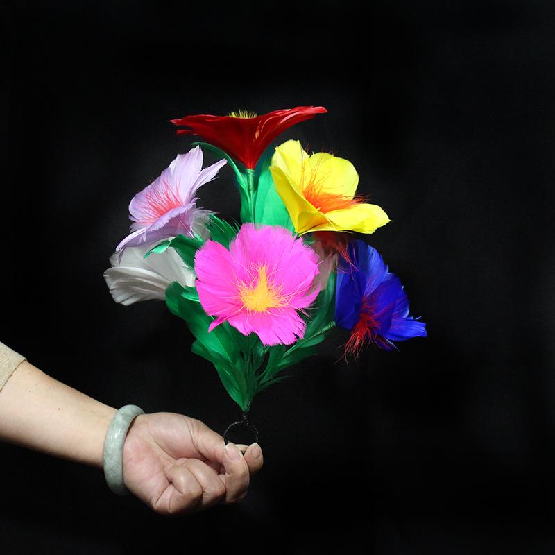 Рукав-цветок Карате Реквизит: Шелковый шарф превращается в цветы из перьев в виде солнечного взрыва (Версия 6)