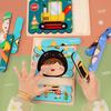 Двусторонние полоски 3D пазлы Детская игрушка Деревянные материалы для раннего развития Обучающие игрушки для детей Крупные кубики Детские обучающие игрушки