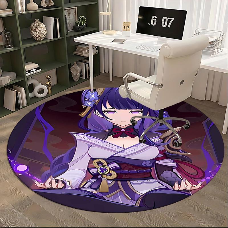 Anime Character,Fantasy Artwork Chair mat Round Rug-Office carpet, Machine Washable, Non-slip, Suitable for Living Rooms, Bedrooms, Entryway