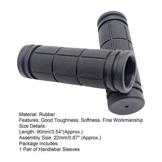 1 Pair Bike Handlebar Sleeves Shock Absorption Anti-slip One-sided Locking Rubber Dustproof Bicycle Cycling Handle Bar Grips Replacement Parts