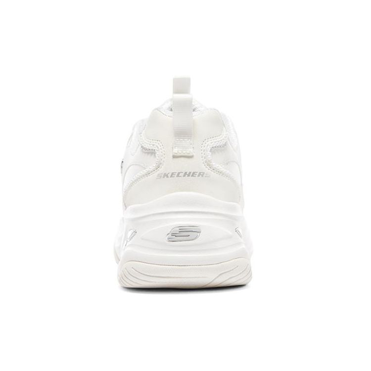 Skechers DLites 4.0 Panda Обувь Жемчужный Медведь Толстая Подошва Шикарные Удобные Увеличивающие Рост Низкие Папины Кроссовки Женские Кроссовки Белый Серебристый 896156-WSL
