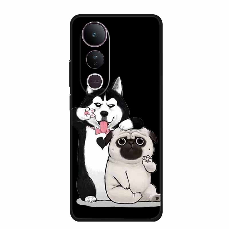 Чехол для телефона Vivo V50 Lite V 50 lite Чехол Милый Мультяшный Черный Силиконовый Мягкий Задний Чехол Для Vivo V50 Lite 5G 4G Чехол V50lite
