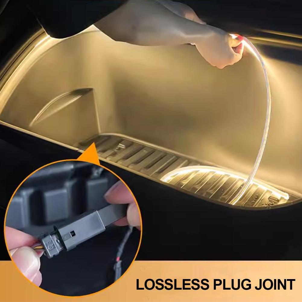 3M 5M супер яркая светодиодная лента модифицированное освещение для Tesla Model 3 YSX автомобильный передний багажник светодиодная трубка водонепроницаемый силиконовый свет