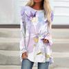 Spring and Autumn Round Neck 3D Oil Painting Flowers Pattern Printed Top Fashionable Casual Long Sleeved Women's T-shirts