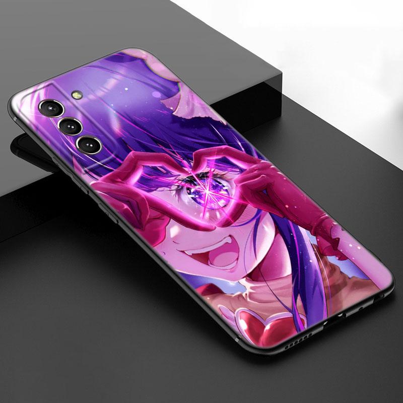 Аниме AI Oshi черный силиконовый чехол для телефона Samsung Galaxy S23 S21 S20 FE S24 S22 Ultra S10E S10 S9 S8 Plus
