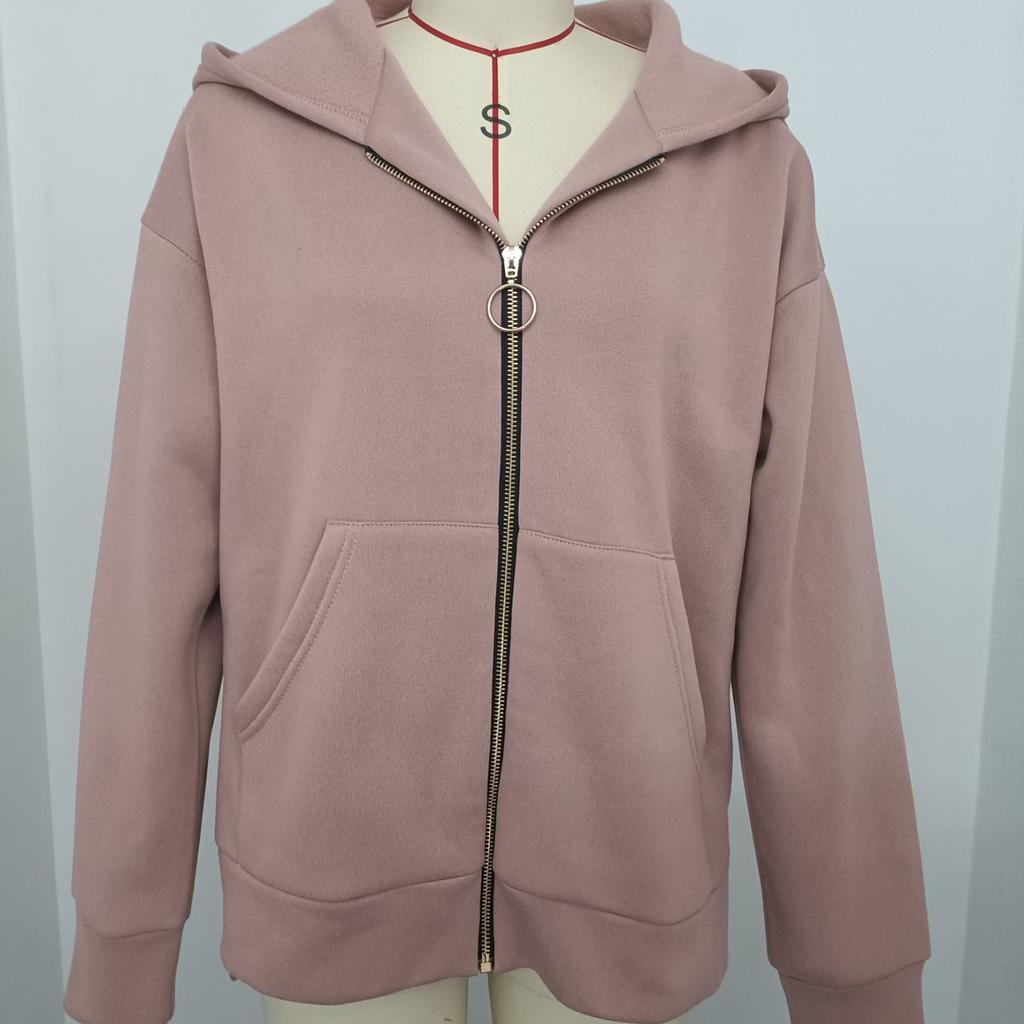 Осенне-зимние толстовки, женские спортивные толстовки, свободная толстовка с карманом и молнией