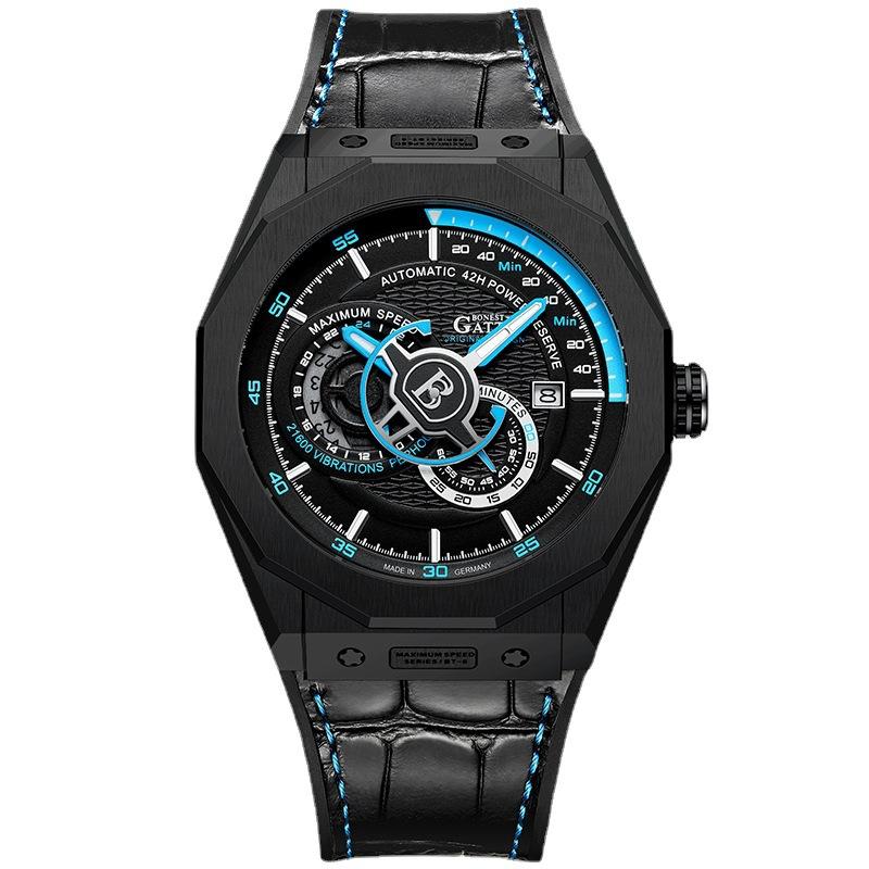 Часы Bonest Gatti Деловые светящиеся в темноте механические часы Водонепроницаемые роскошные часы