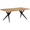VidaXL Black Dining Table 180x90x77 Cm Solid Acacia Wood 351642