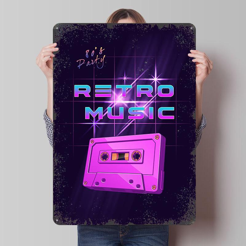 Retro Music s Party Tinplate Poster Customized Wall Art Vintage Retro Metal Signs for Aesthetic Decoration Room House Decor