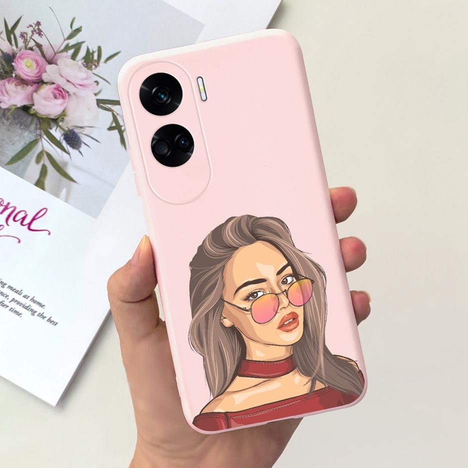 Чехол для Honor 90 Lite Роскошный Мультяшный Девочки Подсолнух Расписной Чехол Мягкий Силиконовый Чехол для Телефона Для Honor 90 Pro Honor90 Lite Чехол