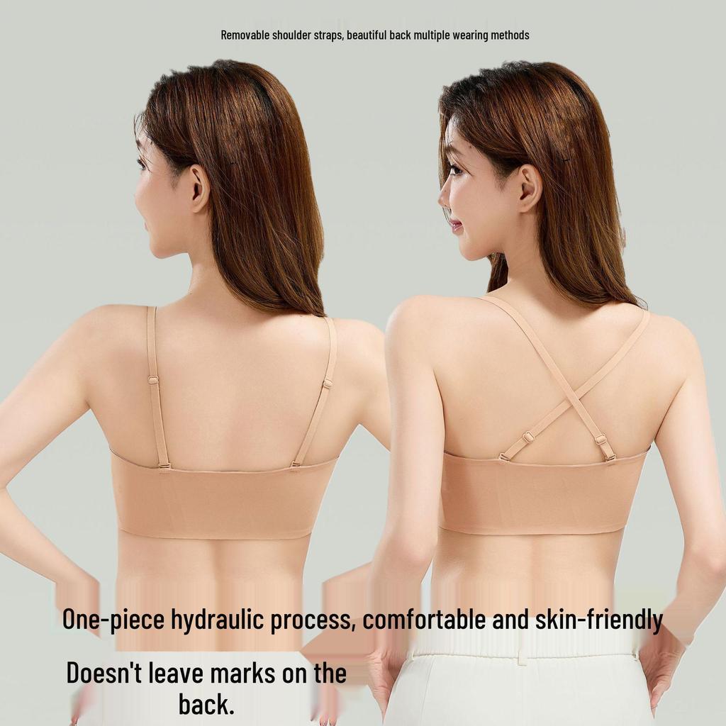 Front Buckle Seamless Strapless Bra - Push Up, Non-Slip, No Underwire, Enhances Small Chest