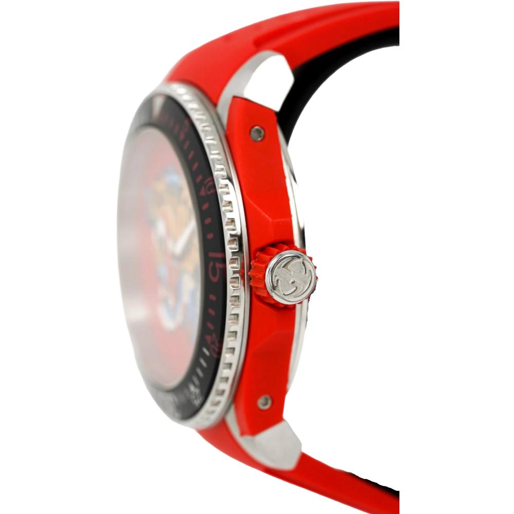Gucci YA136315 Мужские часы Gucci Dive с вышивкой-тигром и красным циферблатом