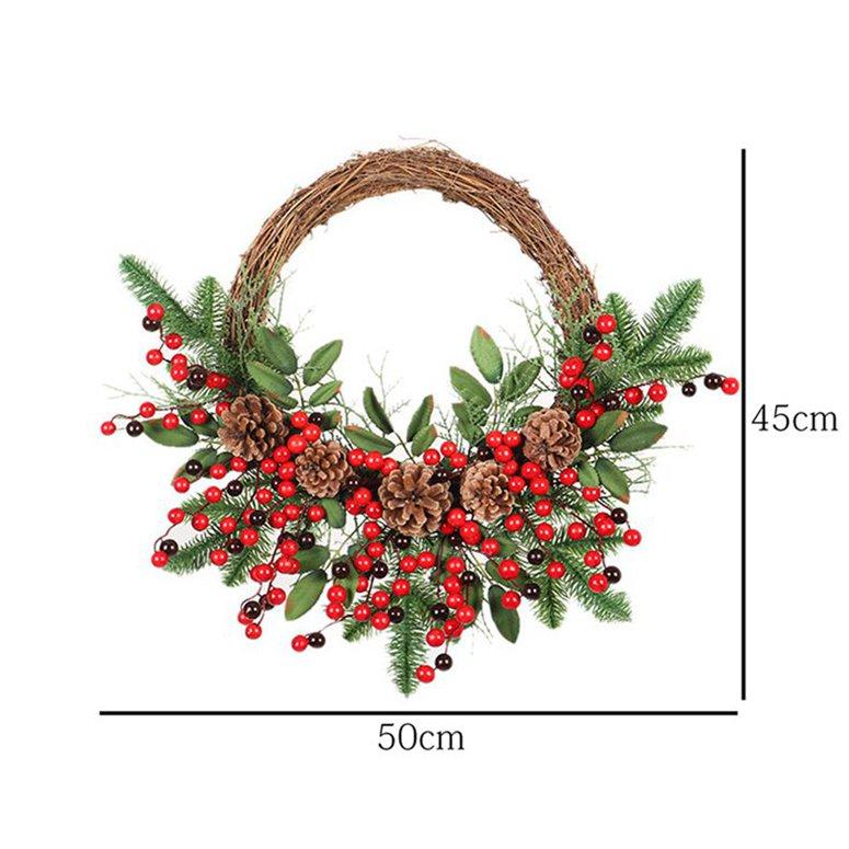 Home Front Door Decoration Wreath Christmas Creative Pine Cone Wreath Wall Hanging Wreath