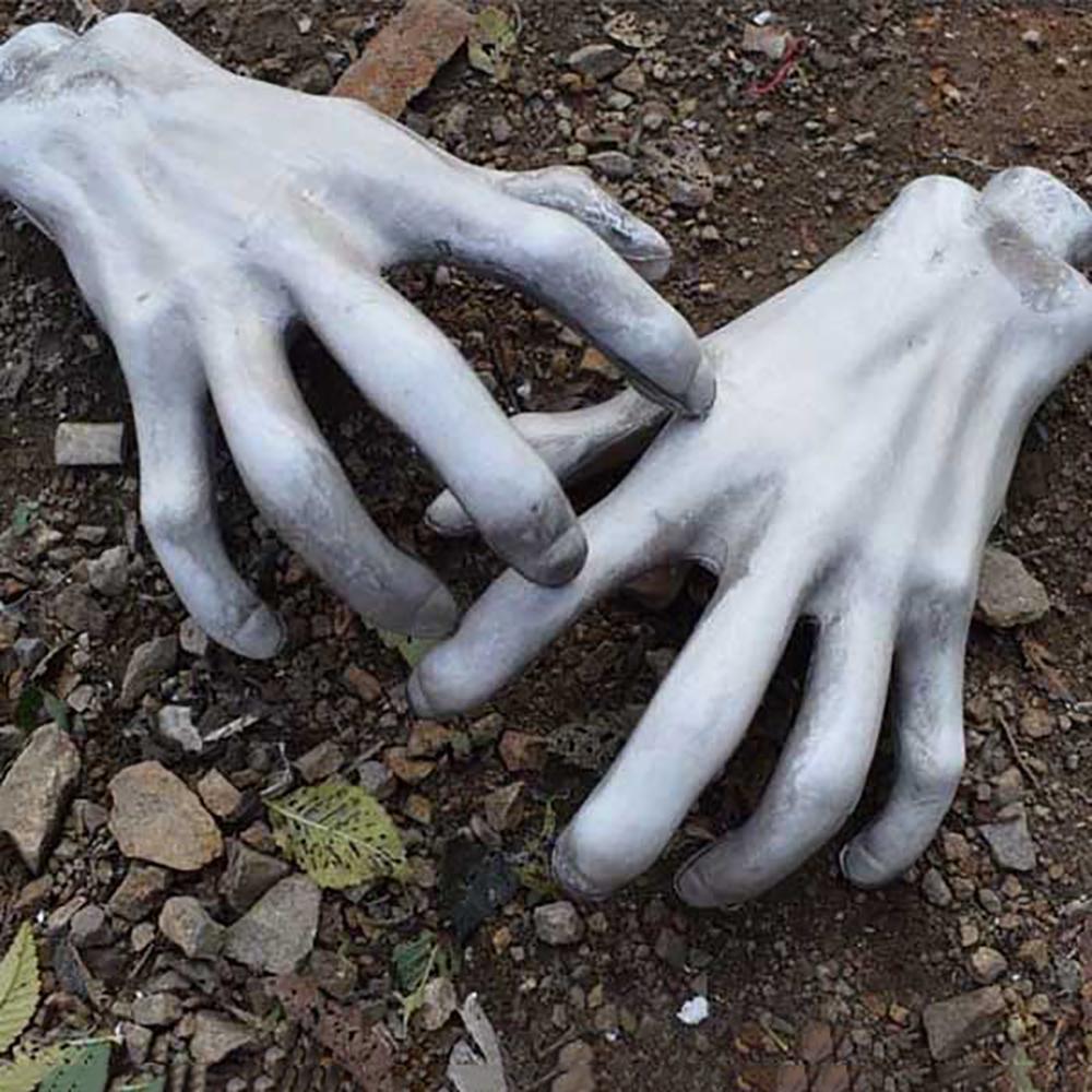 Pair Plastic Artificial Creepy Hands Halloween Haunted House Decoration Ornament