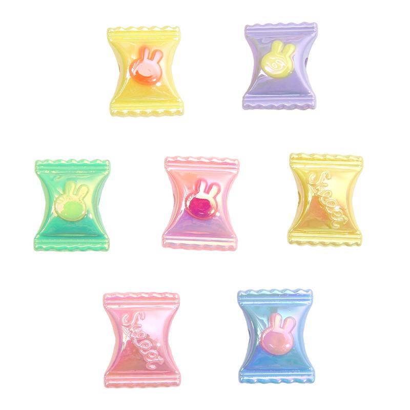 200Pcs Acrylic Coated Bunny Candy Beads for DIY Necklace Bracelet Earring Jewelry Making