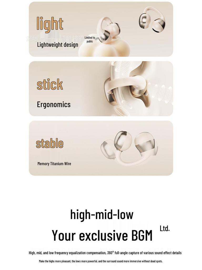 Miniso M09 Smart Translation Bluetooth Earphones - Clip-On, High-Quality Sound, Long Battery Life