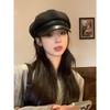 New Woolen Cap Female Black Casual Retro Versatile Painter Beret Showing Face Small Star Anise Hat