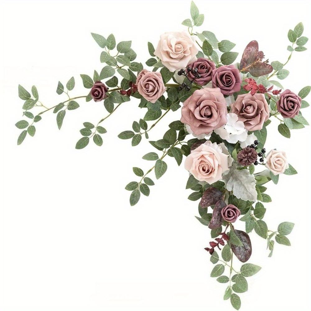 1 шт. Имитация Свадьбы Искусственная Приветственная Табличка Подвеска из Цветка Розы для Церемонии на Открытом Воздухе, Вход на Прием, Вечеринка, Банкет, Мольберт, Настенный Декор