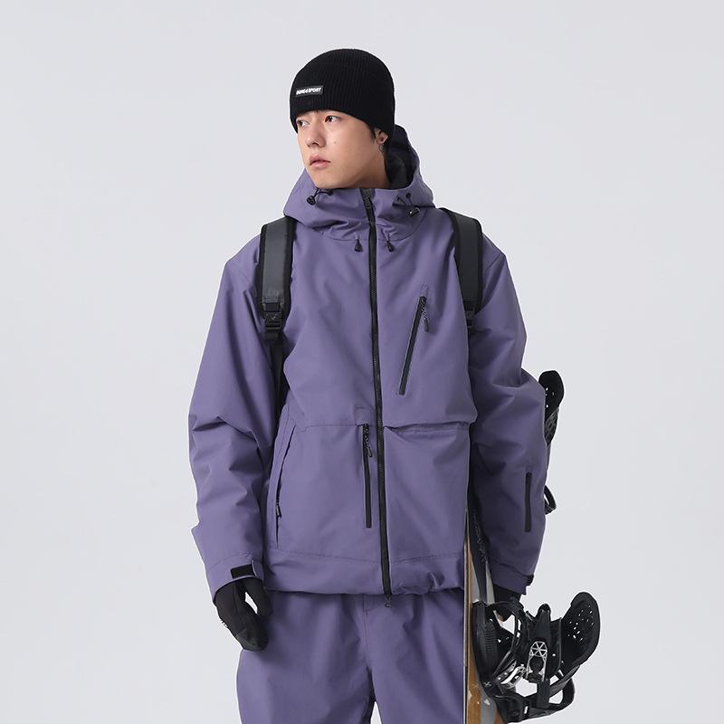 Baggy Ski Jacket for Men and Women Breathable Snow Coat Waterproof Insulated Waterproof Snowboard Jackets With Hood Loose Fit Windproof Skiing Jacket