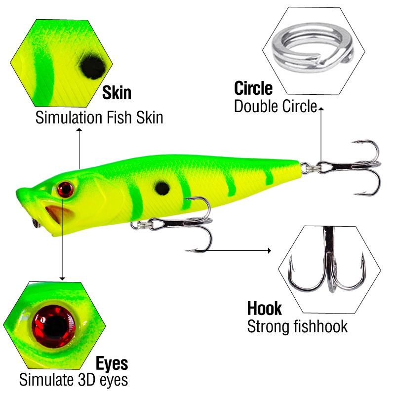9cm12.5gTopwater Wave-Crawling Lure5Packaged freshwater blackfish long-distance casting hard bait set