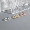 Korean Style 18K Diamond Heart Earrings with 3A Zircon - Versatile, Fashionable, and Simple Design