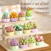 Potted Building Block Succulent Simulation Cactus Sunflower Micro Particle Building Block Toy Desktop Decoration Birthday Toy