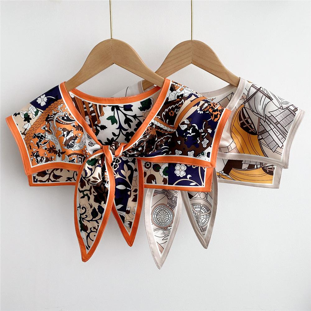 Silk Scarf Shawl for Women - Versatile Double-Layer Neck Protection for Spring, Autumn, and Summer